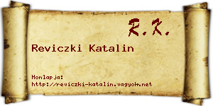 Reviczki Katalin névjegykártya